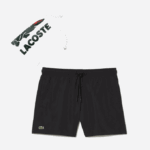Men Lacoste V0ZN535 Black Navy Blue DY4 Light Quick-Dry Swim Shorts - Image 6