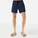 Men Lacoste V0ZN536 Navy Blue Green 802 Light Quick-Dry Swim Shorts - Image 2