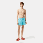 Men Lacoste V0ZN543 Turquoise Green VYI Light Quick-Dry Swim Shorts