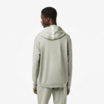Men Lacoste V0ZN547 Khaki Green G21 Contrast Croc Hoodie - Image 3