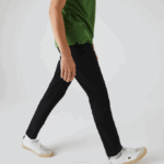 Men Lacoste V0ZN548 Black 031 Slim Fit Stretch Gabardine Pants - Image 4