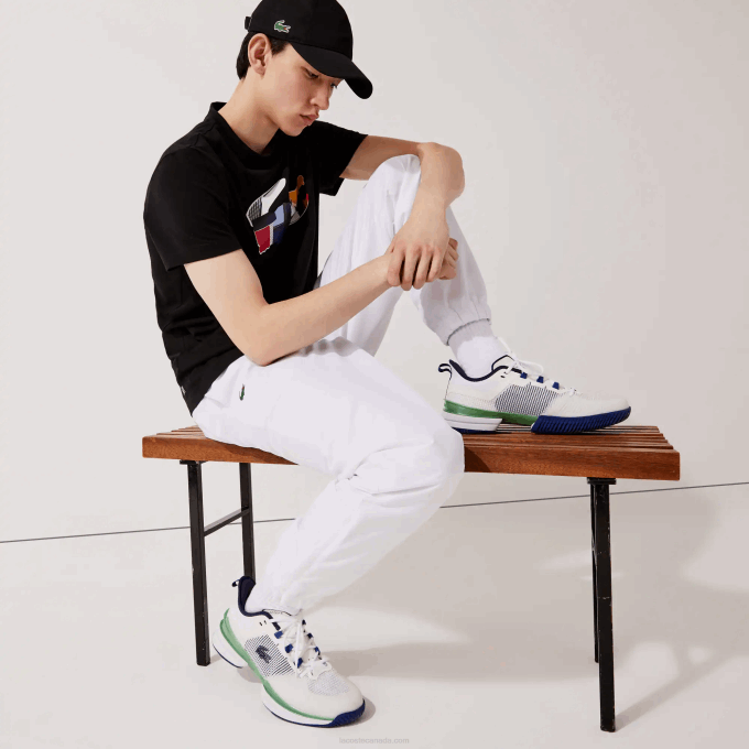 Men Lacoste V0ZN549 White 001 SPORT Lightweight Fabric Tracksuit Pants - Image 2