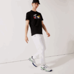 Men Lacoste V0ZN549 White 001 SPORT Lightweight Fabric Tracksuit Pants