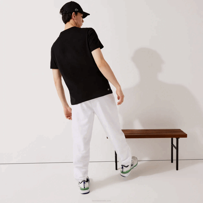 Men Lacoste V0ZN549 White 001 SPORT Lightweight Fabric Tracksuit Pants - Image 3