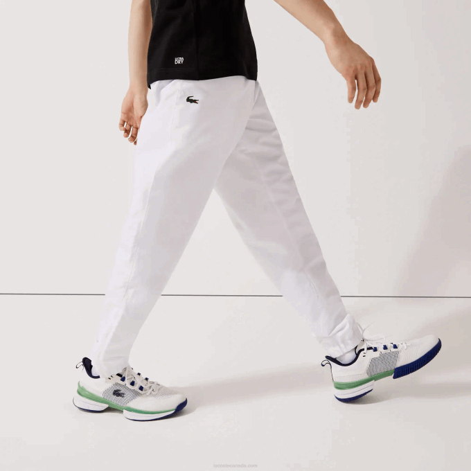Men Lacoste V0ZN549 White 001 SPORT Lightweight Fabric Tracksuit Pants - Image 7