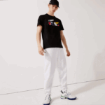 Men Lacoste V0ZN549 White 001 SPORT Lightweight Fabric Tracksuit Pants - Image 9