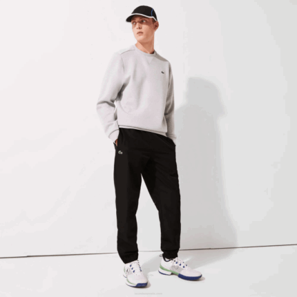 Men Lacoste V0ZN550 Black 031 SPORT Lightweight Fabric Tracksuit Pants