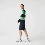 Men Lacoste V0ZN554 Navy Blue 166 Slim Fit Stretch Gabardine Shorts - Image 2