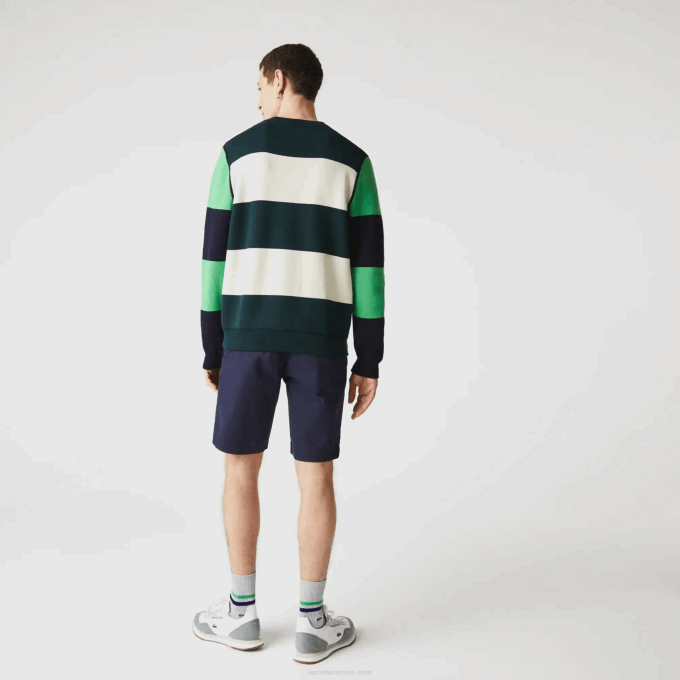 Men Lacoste V0ZN554 Navy Blue 166 Slim Fit Stretch Gabardine Shorts - Image 3