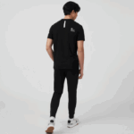 Men Lacoste V0ZN560 Black 031 Regular Fit Branded Pique T-Shirt - Image 2