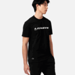 Men Lacoste V0ZN560 Black 031 Regular Fit Branded Pique T-Shirt