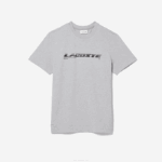 Men Lacoste V0ZN561 Grey Chine CCA Regular Fit Branded Pique T-Shirt - Image 5