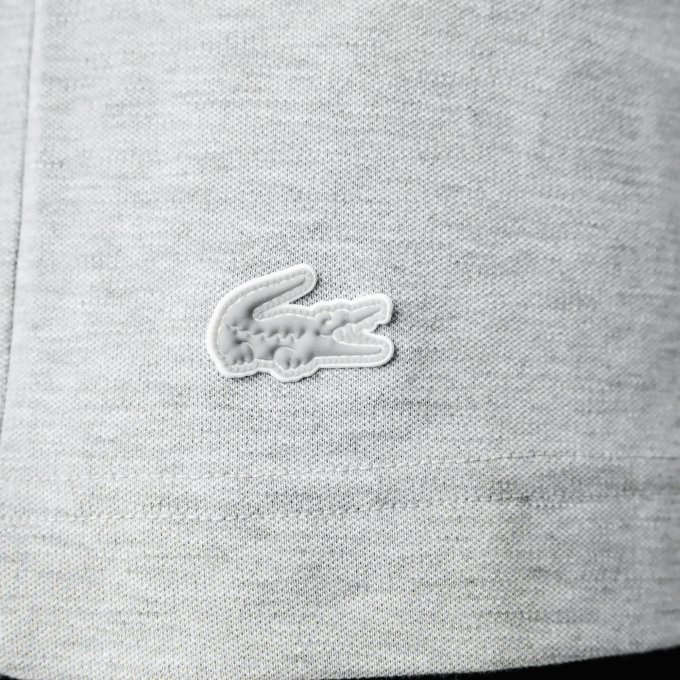 Men Lacoste V0ZN561 Grey Chine CCA Regular Fit Branded Pique T-Shirt - Image 6
