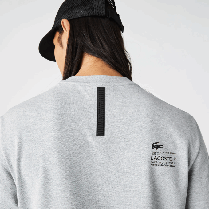 Men Lacoste V0ZN561 Grey Chine CCA Regular Fit Branded Pique T-Shirt - Image 7