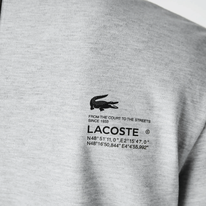 Men Lacoste V0ZN561 Grey Chine CCA Regular Fit Branded Pique T-Shirt - Image 8