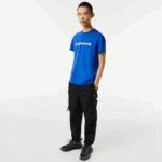 Men Lacoste V0ZN562 Blue K1Q Regular Fit Branded Pique T-Shirt - Image 2