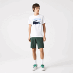 Men Lacoste V0ZN570 White 001 Regular Fit XL Crocodile Print T-Shirt - Image 2
