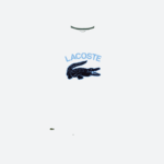 Men Lacoste V0ZN570 White 001 Regular Fit XL Crocodile Print T-Shirt - Image 4
