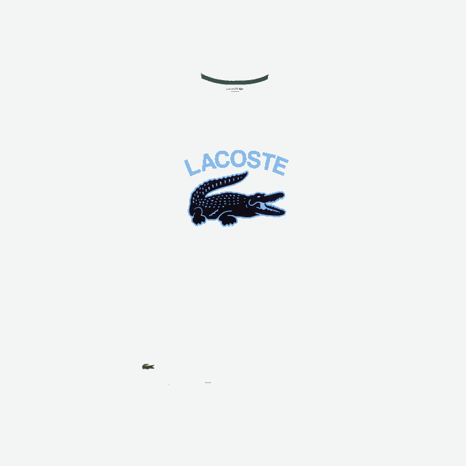 Men Lacoste V0ZN570 White 001 Regular Fit XL Crocodile Print T-Shirt - Image 4