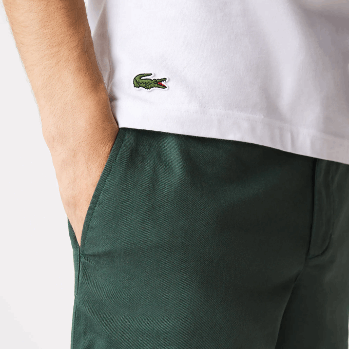 Men Lacoste V0ZN570 White 001 Regular Fit XL Crocodile Print T-Shirt - Image 5