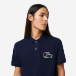 Men Lacoste V0ZN573 Navy Blue 166 Organic Cotton Pique Polo - Image 2