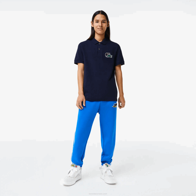 Men Lacoste V0ZN573 Navy Blue 166 Organic Cotton Pique Polo - Image 1