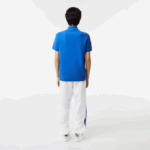Men Lacoste V0ZN574 Blue K1Q Organic Cotton Pique Polo - Image 2