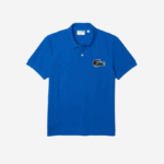 Men Lacoste V0ZN574 Blue K1Q Organic Cotton Pique Polo - Image 3