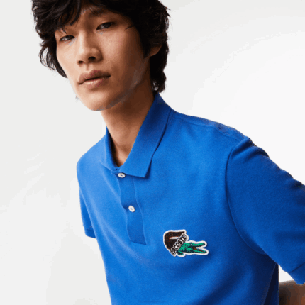 Men Lacoste V0ZN574 Blue K1Q Organic Cotton Pique Polo