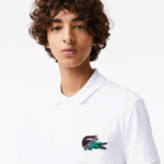 Men Lacoste V0ZN575 White 001 Organic Cotton Pique Polo - Image 4
