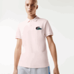 Men Lacoste V0ZN576 Light Pink T03 Organic Cotton Pique Polo - Image 2