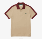 Men Lacoste V0ZN580 Beige 02S Classic Fit Contrast Collar Polo - Image 4