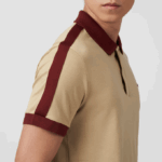 Men Lacoste V0ZN580 Beige 02S Classic Fit Contrast Collar Polo - Image 5