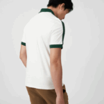 Men Lacoste V0ZN582 White 70V Classic Fit Contrast Collar Polo - Image 2