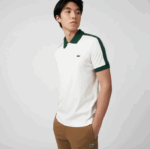 Men Lacoste V0ZN582 White 70V Classic Fit Contrast Collar Polo