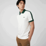 Men Lacoste V0ZN582 White 70V Classic Fit Contrast Collar Polo