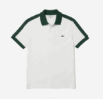 Men Lacoste V0ZN582 White 70V Classic Fit Contrast Collar Polo - Image 3
