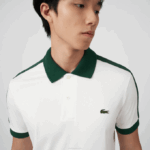 Men Lacoste V0ZN582 White 70V Classic Fit Contrast Collar Polo - Image 4