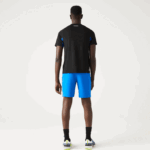 Men Lacoste V0ZN585 Blue Black Y2E SPORT Color-Block Ultra-Dry Pique Tennis T-Shirt - Image 3