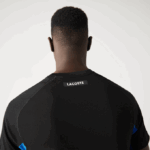 Men Lacoste V0ZN585 Blue Black Y2E SPORT Color-Block Ultra-Dry Pique Tennis T-Shirt - Image 4