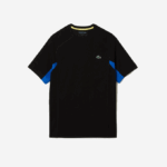 Men Lacoste V0ZN585 Blue Black Y2E SPORT Color-Block Ultra-Dry Pique Tennis T-Shirt - Image 5