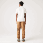 Men Lacoste V0ZN592 Beige 74A Classic Fit Speckled Print Cotton Pique Polo - Image 3