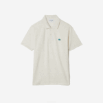 Men Lacoste V0ZN592 Beige 74A Classic Fit Speckled Print Cotton Pique Polo - Image 5