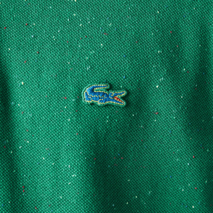 Men Lacoste V0ZN593 Green 7BS Classic Fit Speckled Print Cotton Pique Polo - Image 5