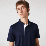 Men Lacoste V0ZN596 Navy Blue White 525 SPORT Jersey Golf Polo Shirt - Image 4