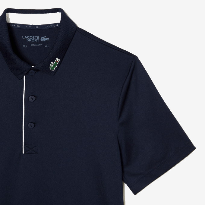 Men Lacoste V0ZN596 Navy Blue White 525 SPORT Jersey Golf Polo Shirt - Image 6
