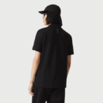 Men Lacoste V0ZN598 Black 031 Slim Fit Organic Stretch Cotton Pique Polo - Image 3