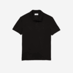 Men Lacoste V0ZN598 Black 031 Slim Fit Organic Stretch Cotton Pique Polo - Image 5