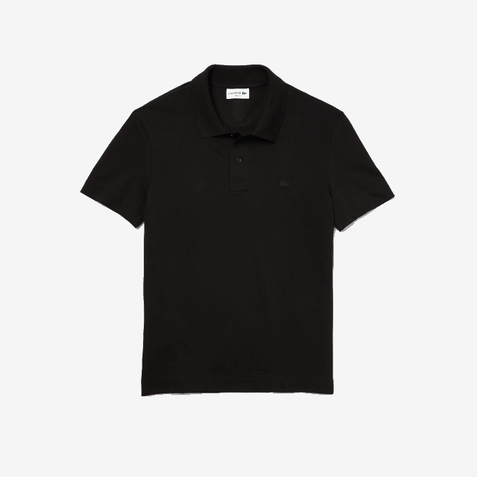 Men Lacoste V0ZN598 Black 031 Slim Fit Organic Stretch Cotton Pique Polo - Image 5