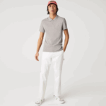 Men Lacoste V0ZN599 Grey Chine 4JV Slim Fit Organic Stretch Cotton Pique Polo